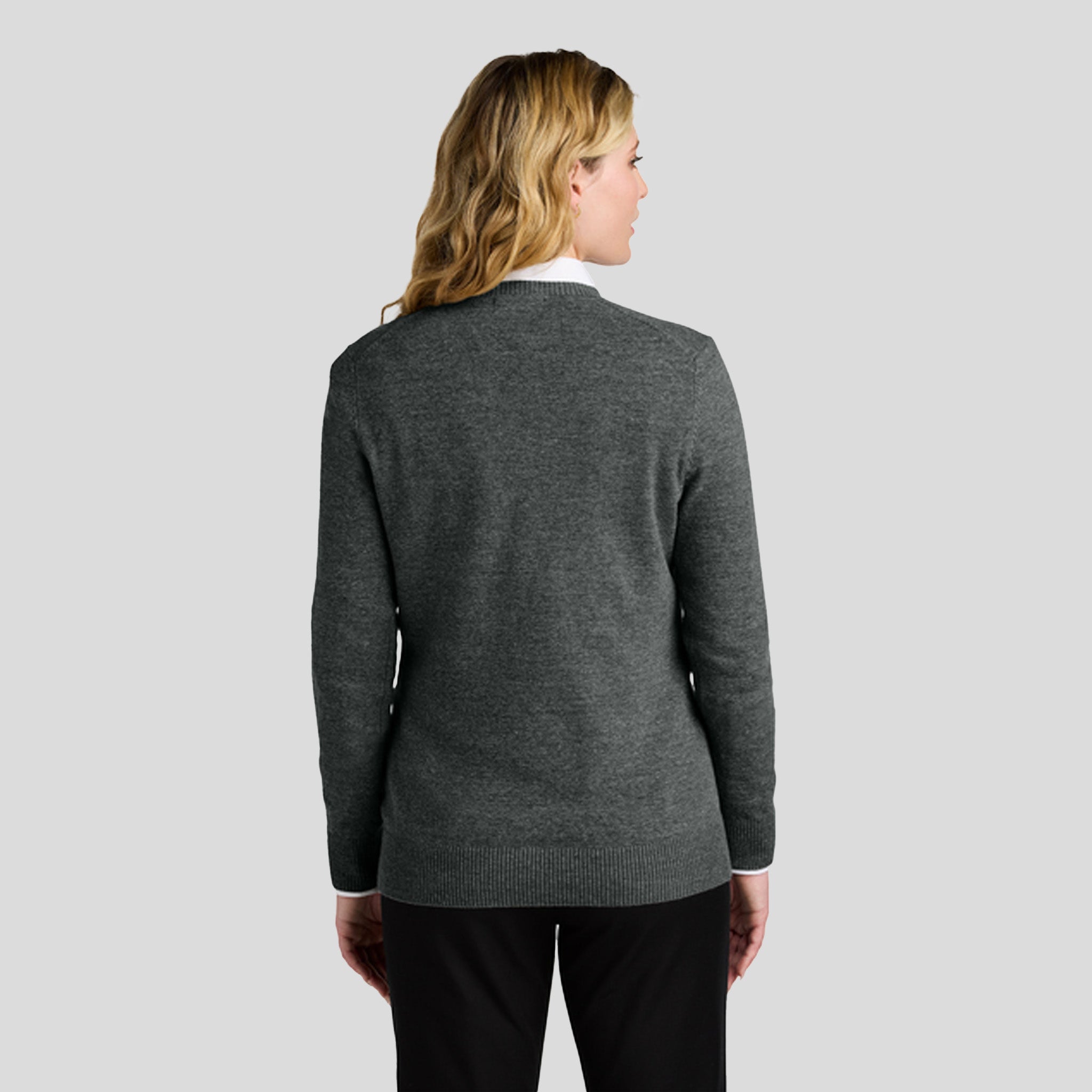 Women’s Easy Care V-Neck Sweater | Charcoal Heather