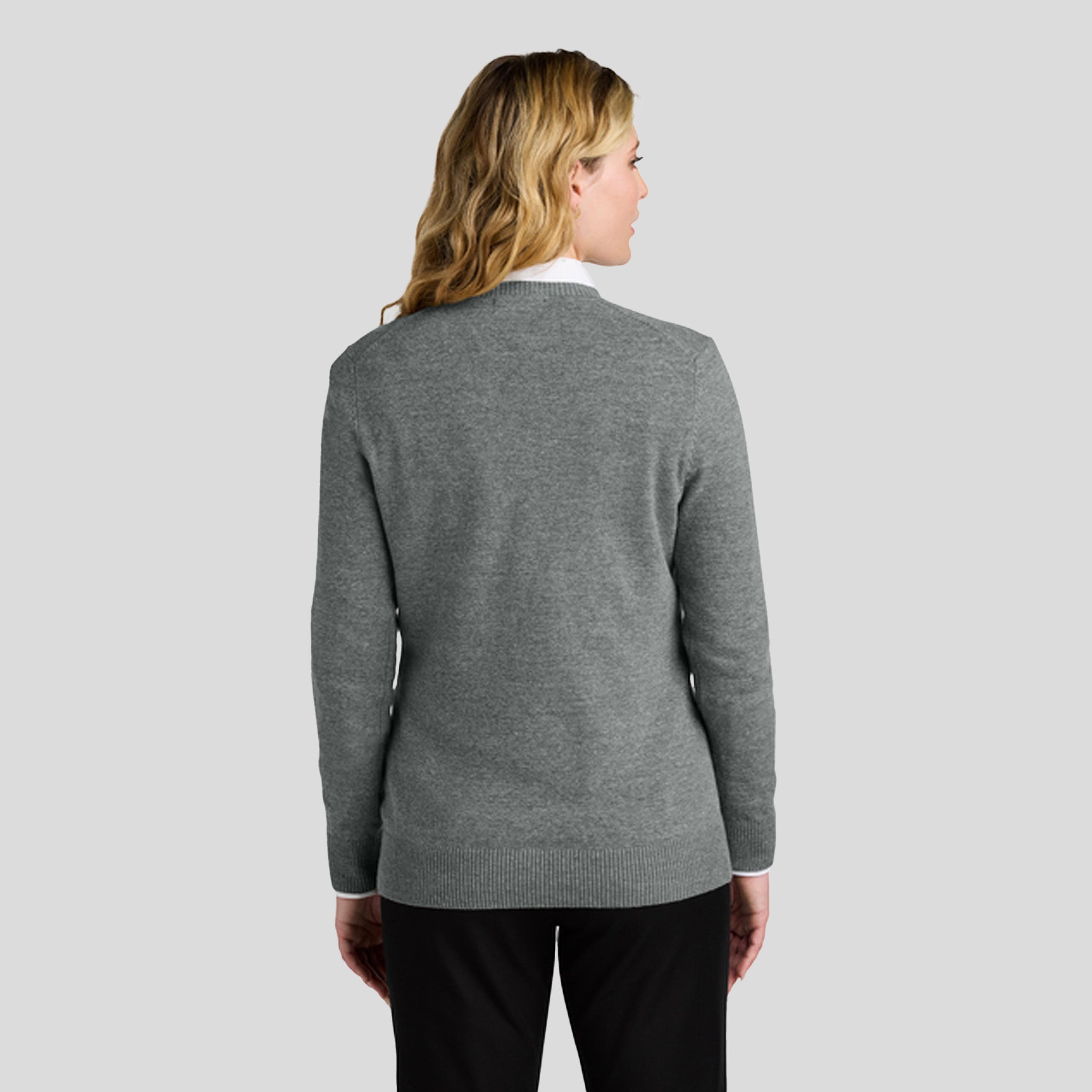 Women’s Easy Care V-Neck Sweater |  Medium Heather Grey