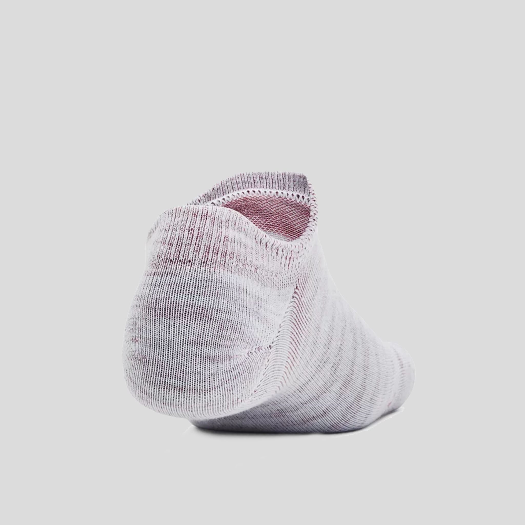 Unisex UA Essential 3-Pack No-Show Socks | White/Pink Elixir