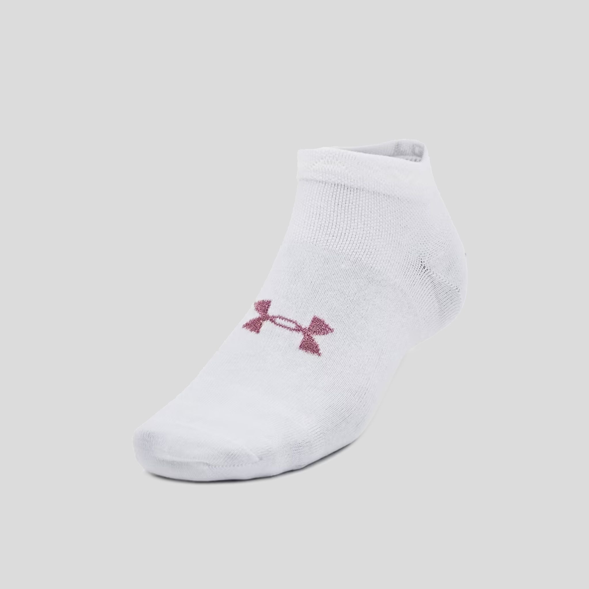 Unisex UA Essential 3-Pack Low Socks | White/Pink Elixir