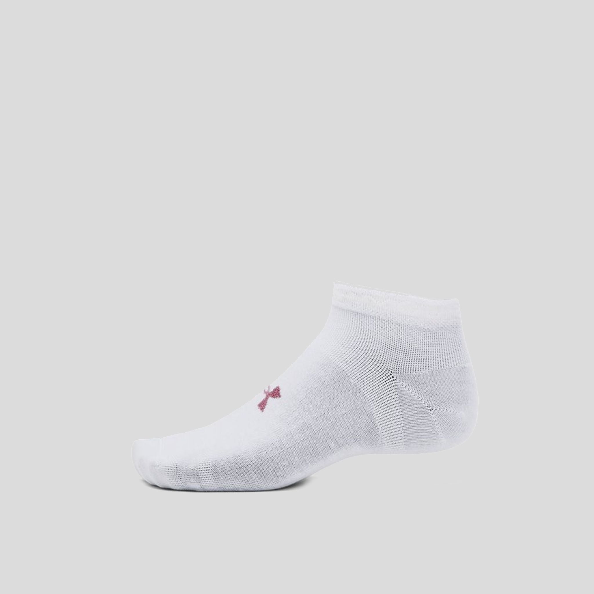 Unisex UA Essential 3-Pack Low Socks | White/Pink Elixir